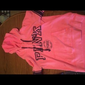 pink quarter zip hoodie